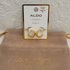 NWT ALDO 14K gold plated earrings with dust bag